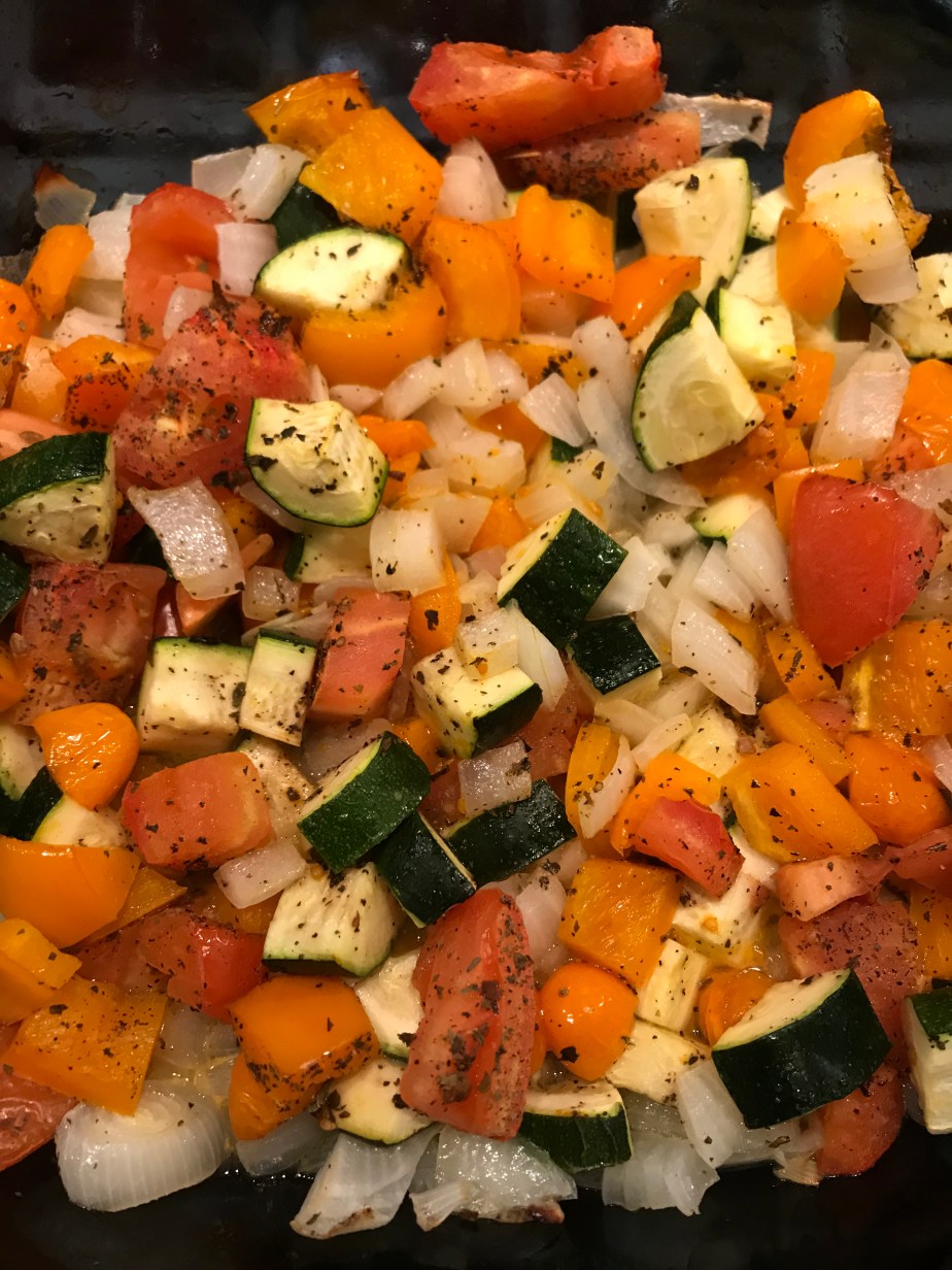 Baked spring veggies
