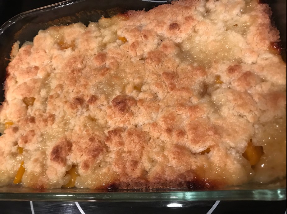Weeknight peach cobbler