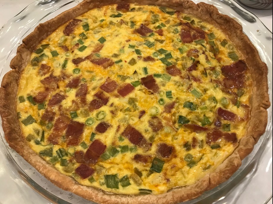 Bacon and green chili&nbsp;quiche