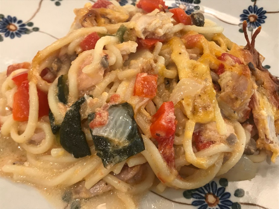 Southwest chicken spaghetti